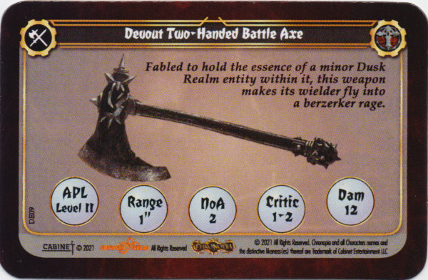 Typical Weapon Card